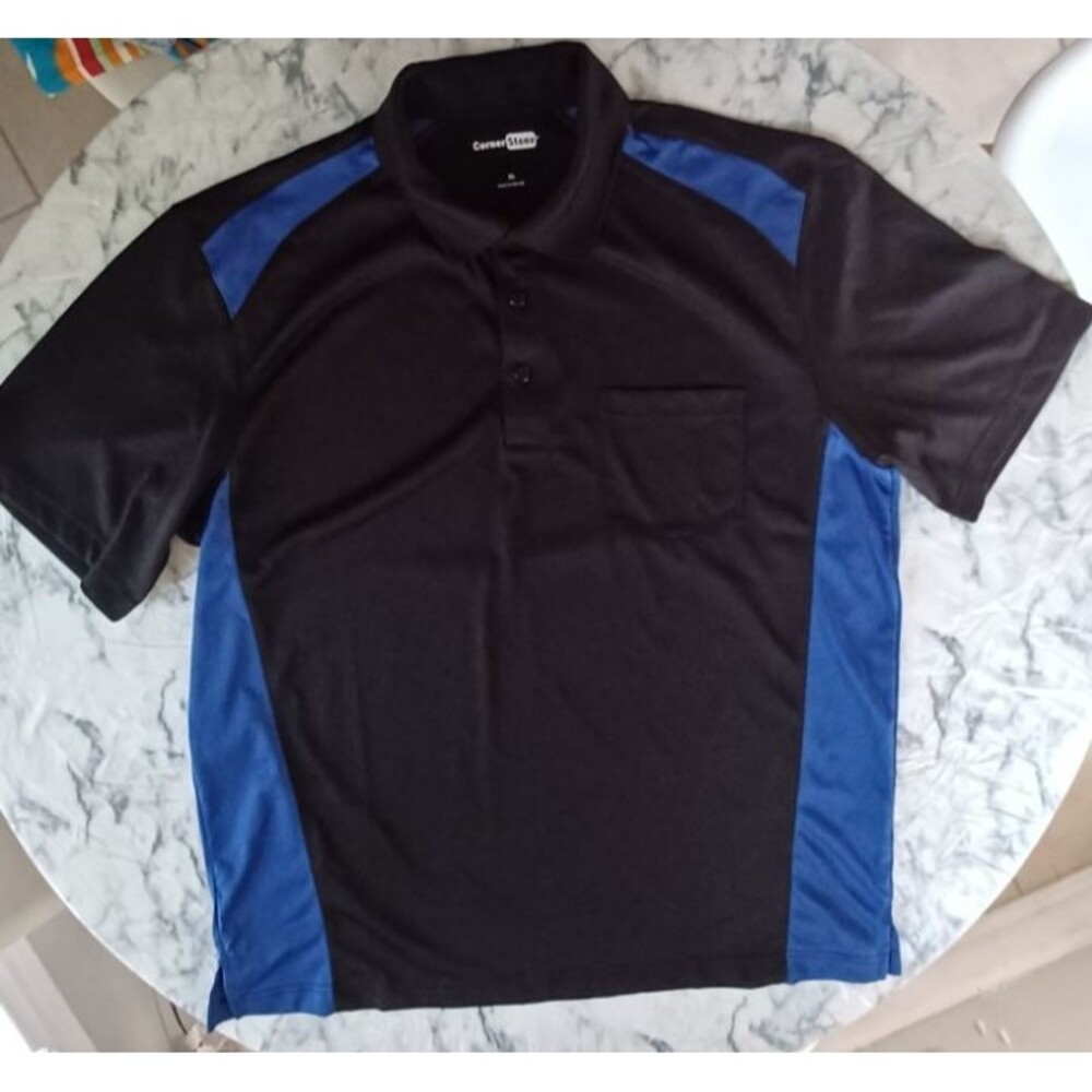 CornerStone Men‎ XL Polo Shirt Colorblock Golf Pickleball Sports Bowling Mesh